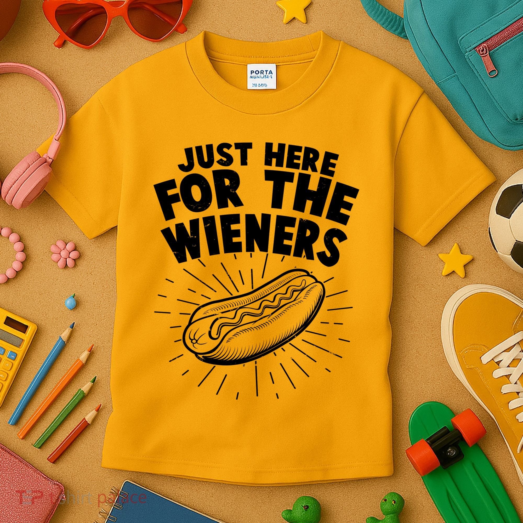 Funny Just Here For The Wieners Hotdog Lover Bbq Kids T-Shirt