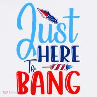 Funny Just Here To Bang Funny 4th Of July USA Merica America T-Shirt thumb 7