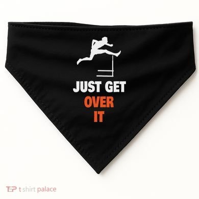 Funny Jumping Hurdles Just Get Over It USA-Made Doggie Bandana