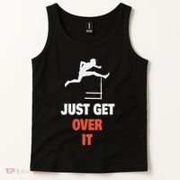 Funny Jumping Hurdles Just Get Over It Tank Top thumb 2