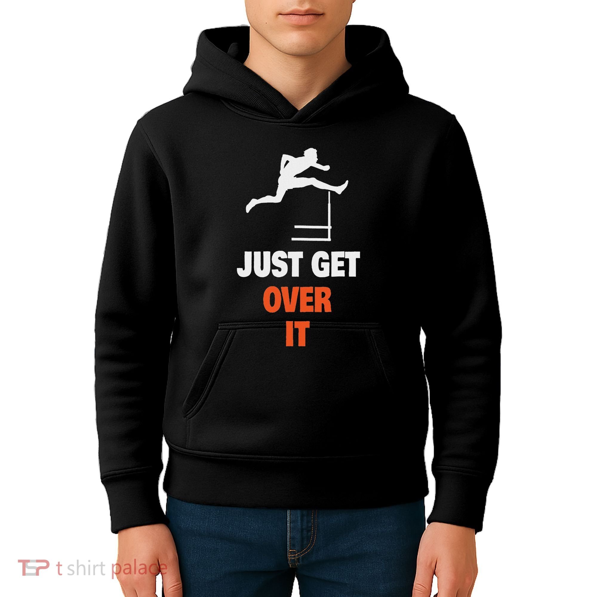 Funny Jumping Hurdles Just Get Over It Kids Hoodie