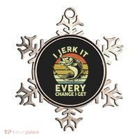 Fishingshirt Jerk It Every Chance I Get Bass Fish Funny Dad Ornament thumb 0