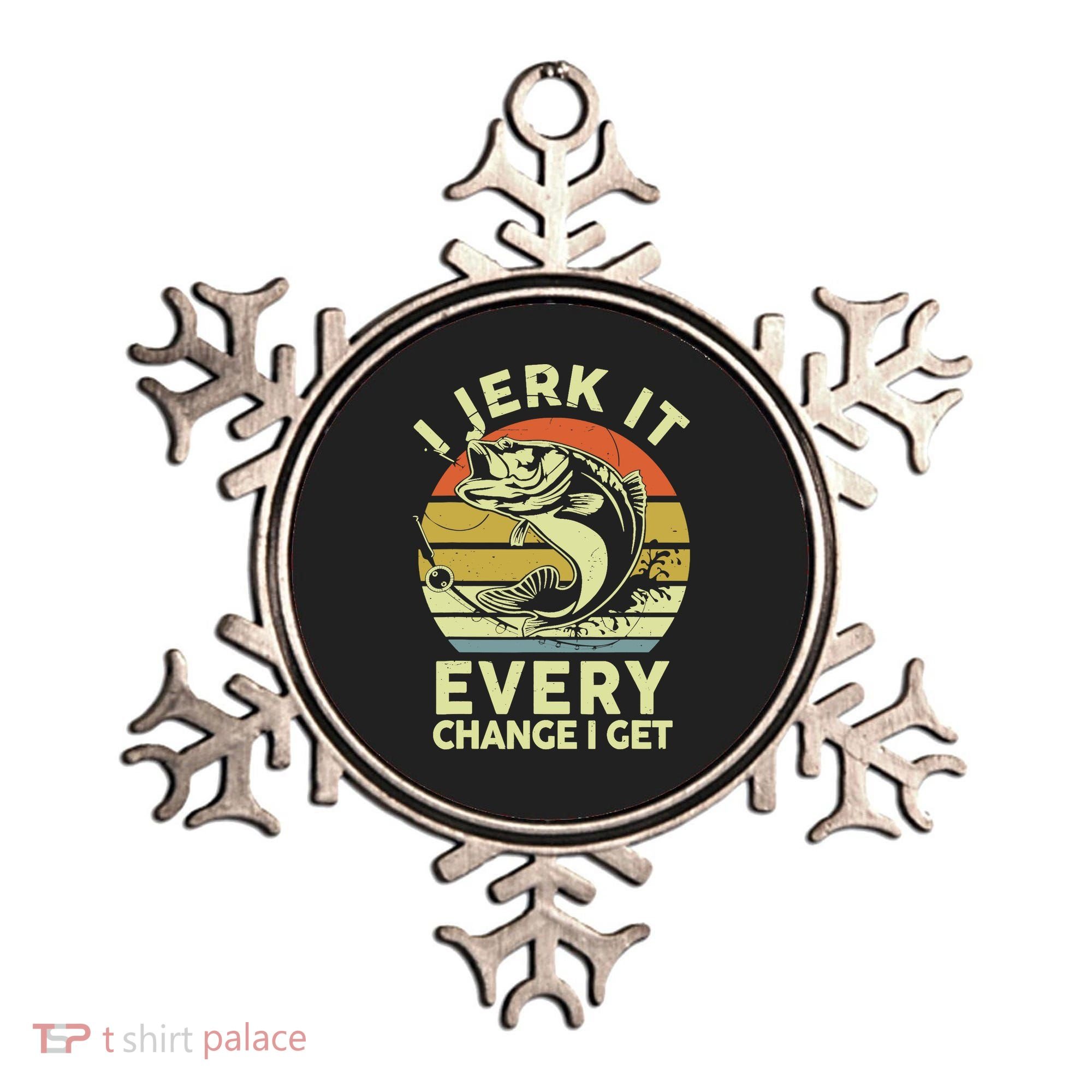 Fishingshirt Jerk It Every Chance I Get Bass Fish Funny Dad Ornament