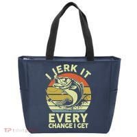 Fishingshirt Jerk It Every Chance I Get Bass Fish Funny Dad Tote Bag thumb 0