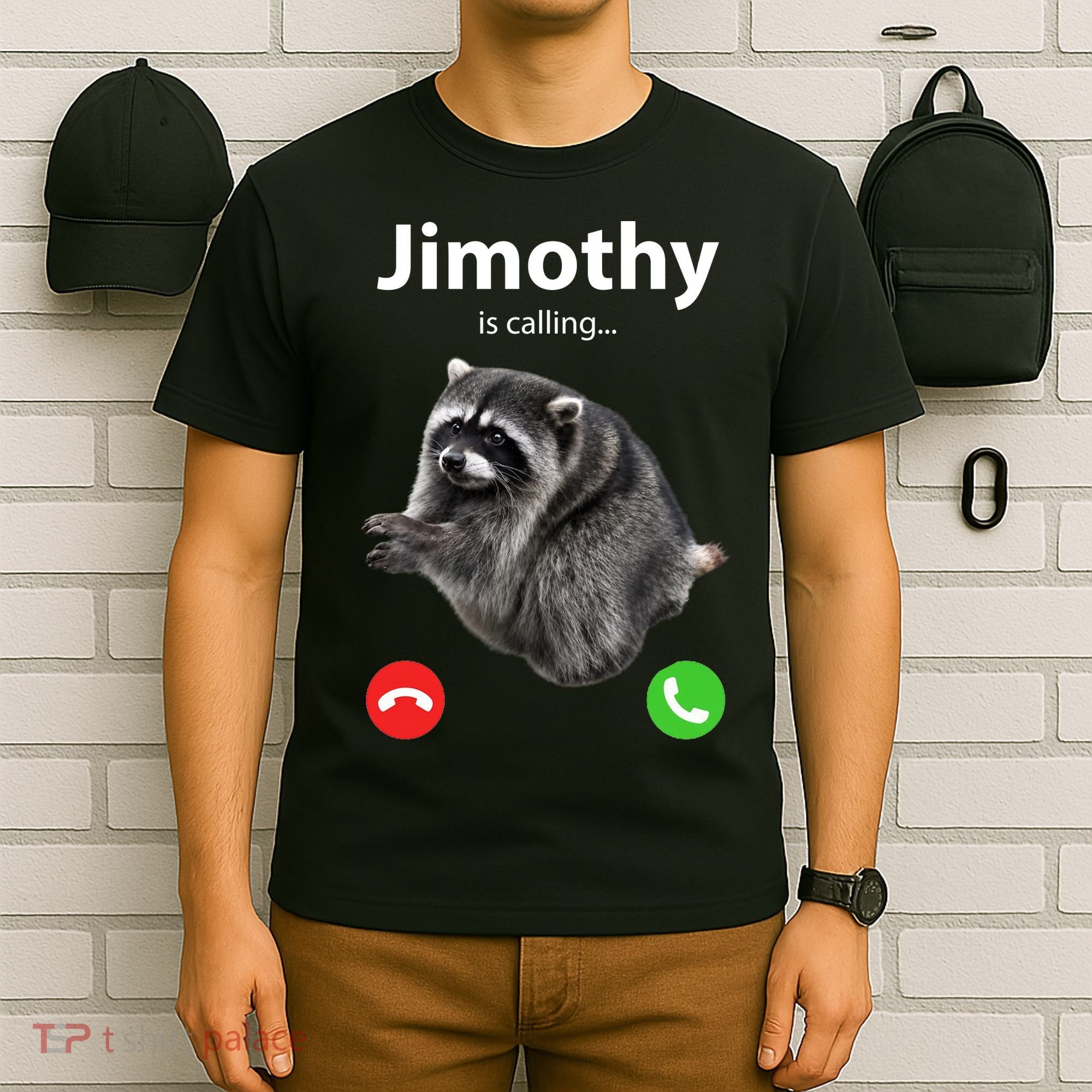 Funny Jimothy Is Calling Raccoon Viral Meme T-Shirt