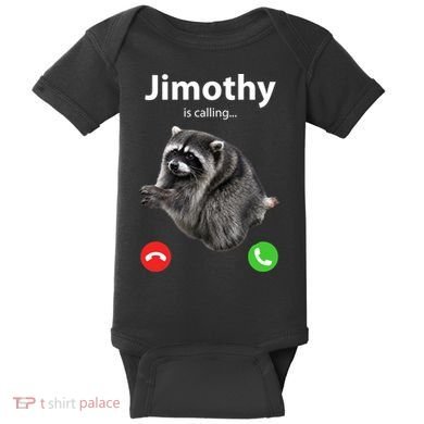 Funny Jimothy Is Calling Raccoon Viral Meme Baby Bodysuit