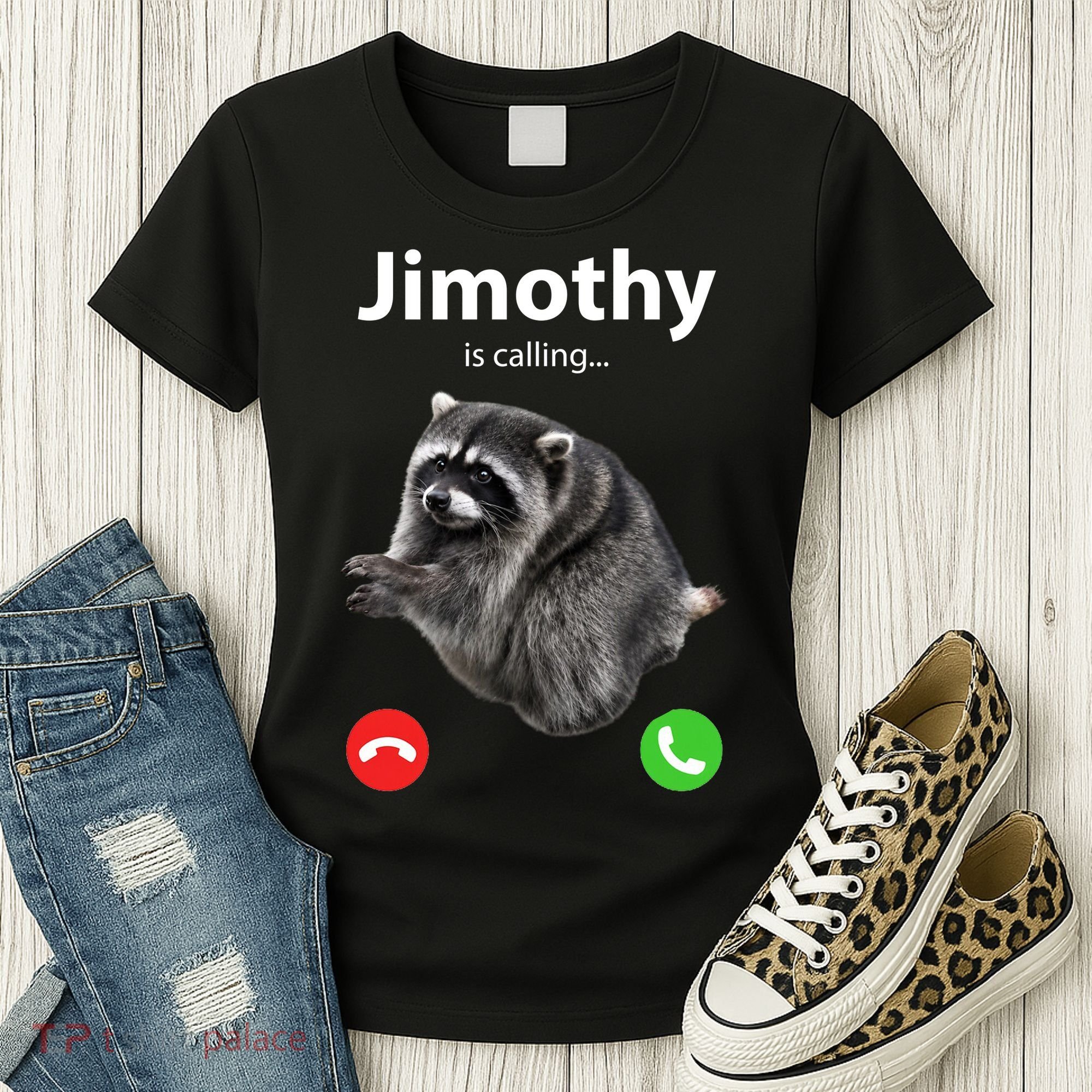 Funny Jimothy Is Calling Raccoon Viral Meme Women's T-Shirt