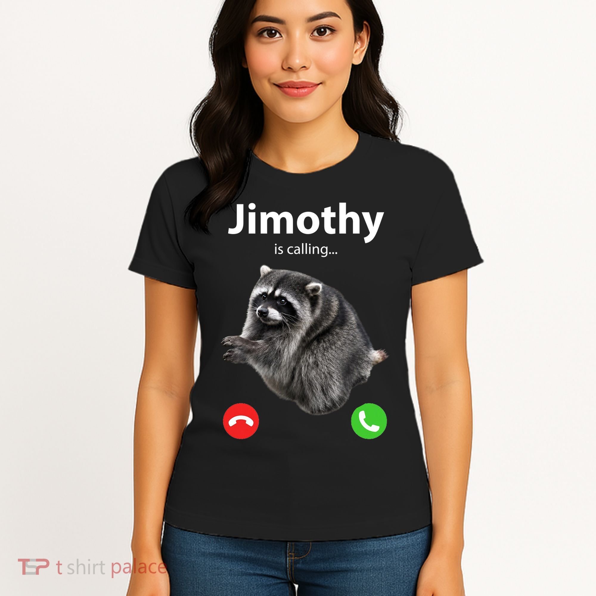 Funny Jimothy Is Calling Raccoon Viral Meme Women's T-Shirt