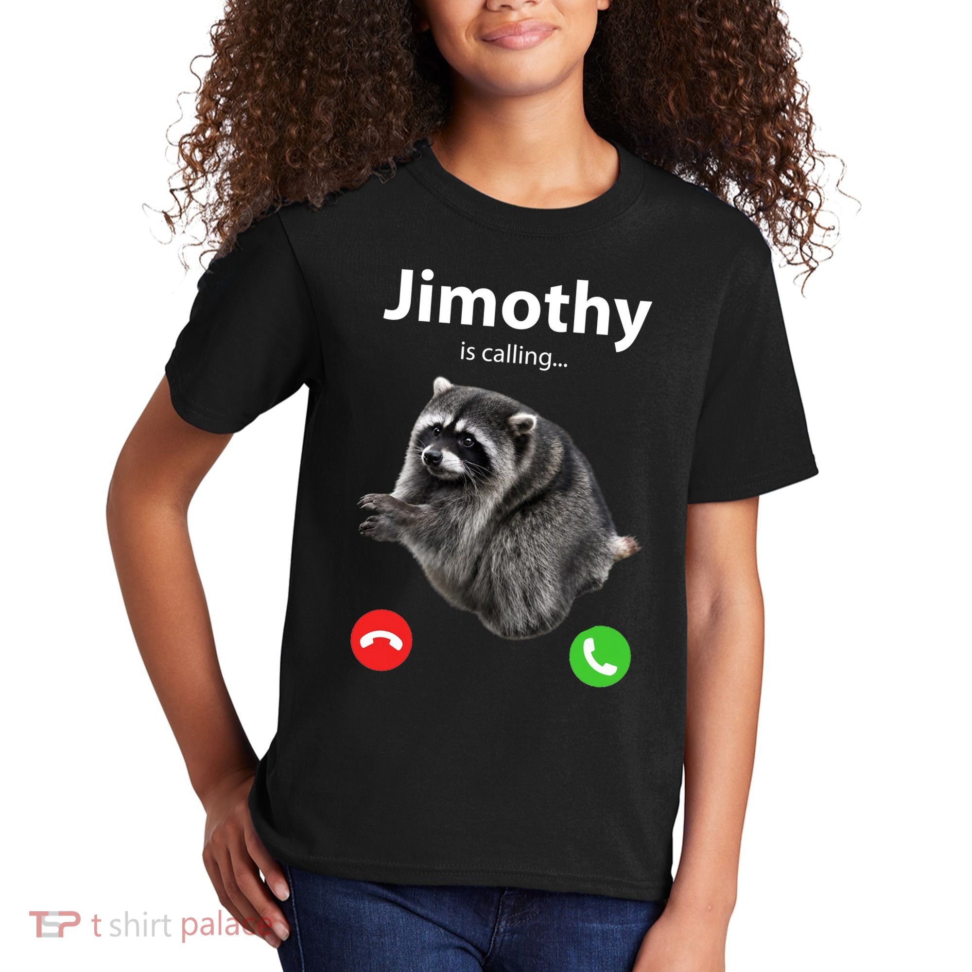 Funny Jimothy Is Calling Raccoon Viral Meme Kids T-Shirt
