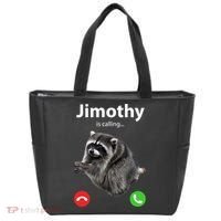 Funny Jimothy Is Calling Raccoon Viral Meme Tote Bag thumb 0
