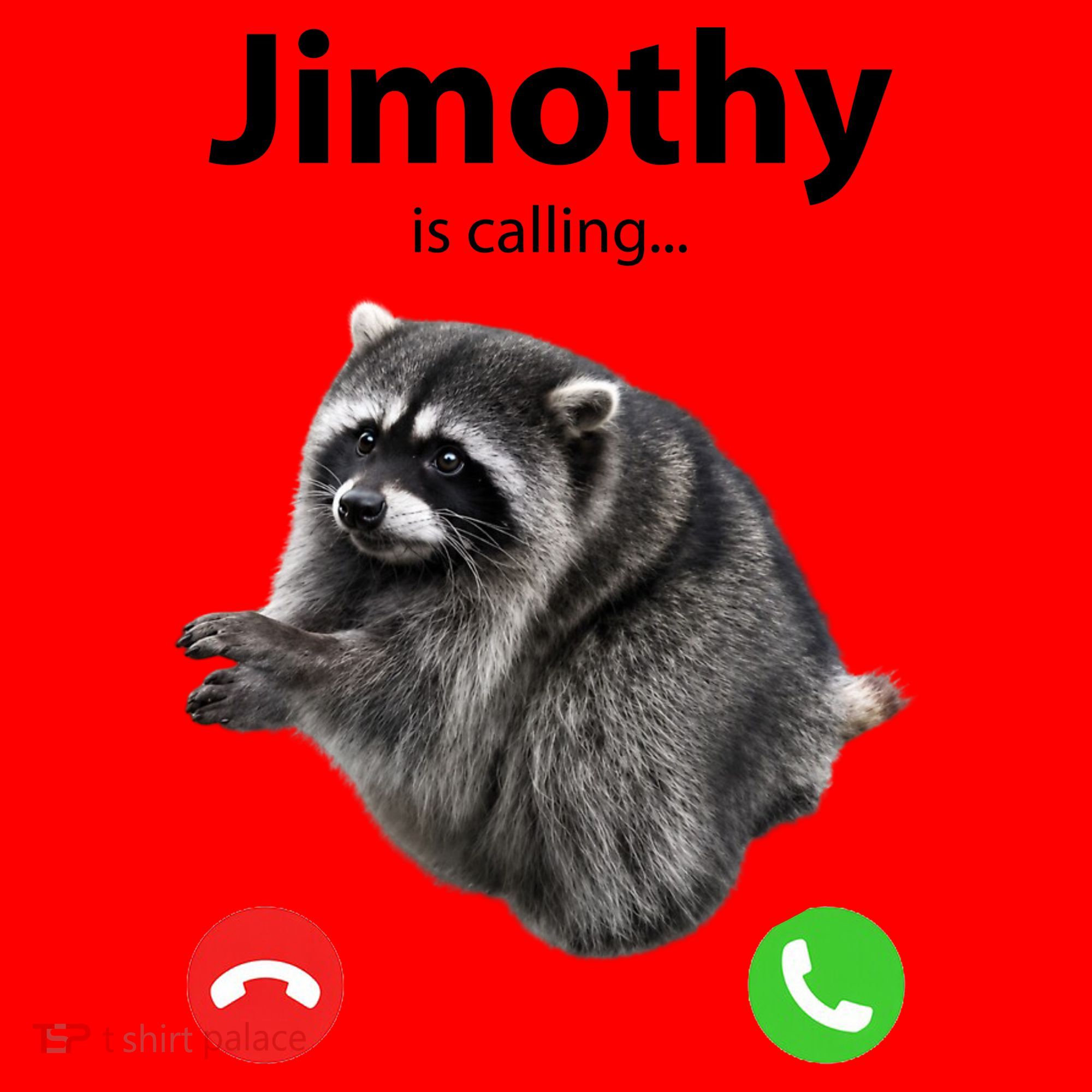 Funny Jimothy Is Calling Raccoon Viral Meme Santa Hat