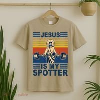 Fitness Jesus Is My Spotter Vintage T-Shirt thumb 2