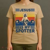 Fitness Jesus Is My Spotter Vintage T-Shirt thumb 4