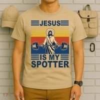 Fitness Jesus Is My Spotter Vintage T-Shirt thumb 6