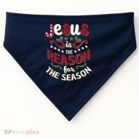Festive Jesus Is The Reason For The Season USA-Made Doggie Bandana thumb 0