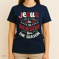 Festive Jesus Is The Reason For The Season T-Shirt thumb 4