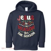 Festive Jesus Is The Reason For The Season Toddler Hoodie thumb 0