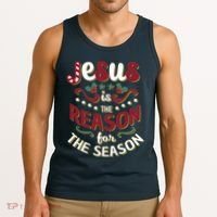 Festive Jesus Is The Reason For The Season Tank Top thumb 3