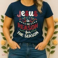 Festive Jesus Is The Reason For The Season Women's T-Shirt thumb 2