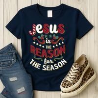 Festive Jesus Is The Reason For The Season Women's T-Shirt thumb 3