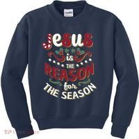 Festive Jesus Is The Reason For The Season Kids Sweatshirt thumb 0