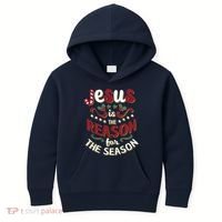 Festive Jesus Is The Reason For The Season Kids Hoodie thumb 0