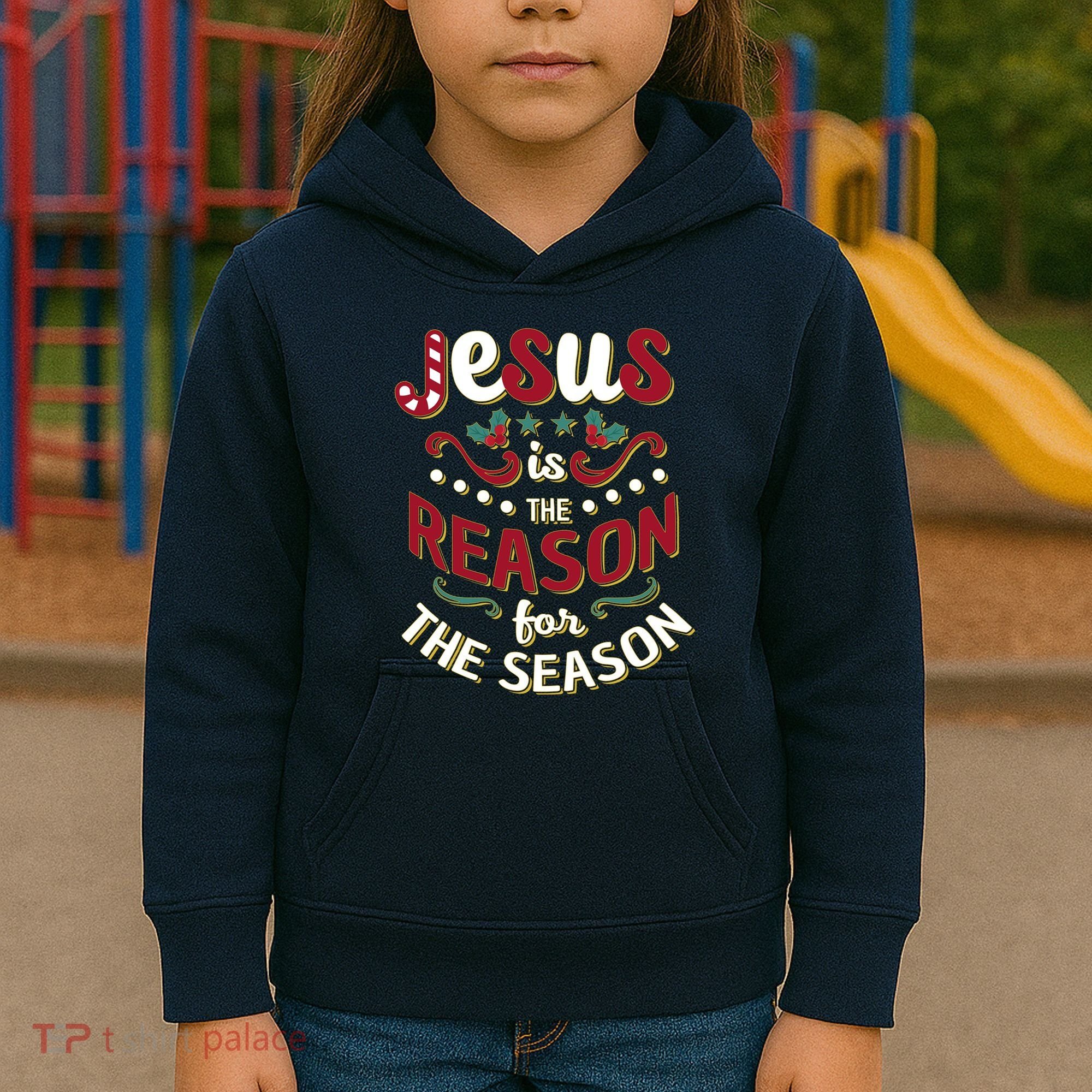 Festive Jesus Is The Reason For The Season Kids Hoodie