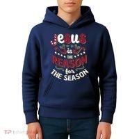Festive Jesus Is The Reason For The Season Kids Hoodie thumb 4