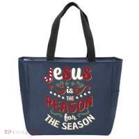 Festive Jesus Is The Reason For The Season Tote Bag thumb 0