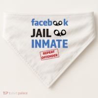 Facebook Jail Inmate Repeat Offender USA-Made Doggie Bandana thumb 0