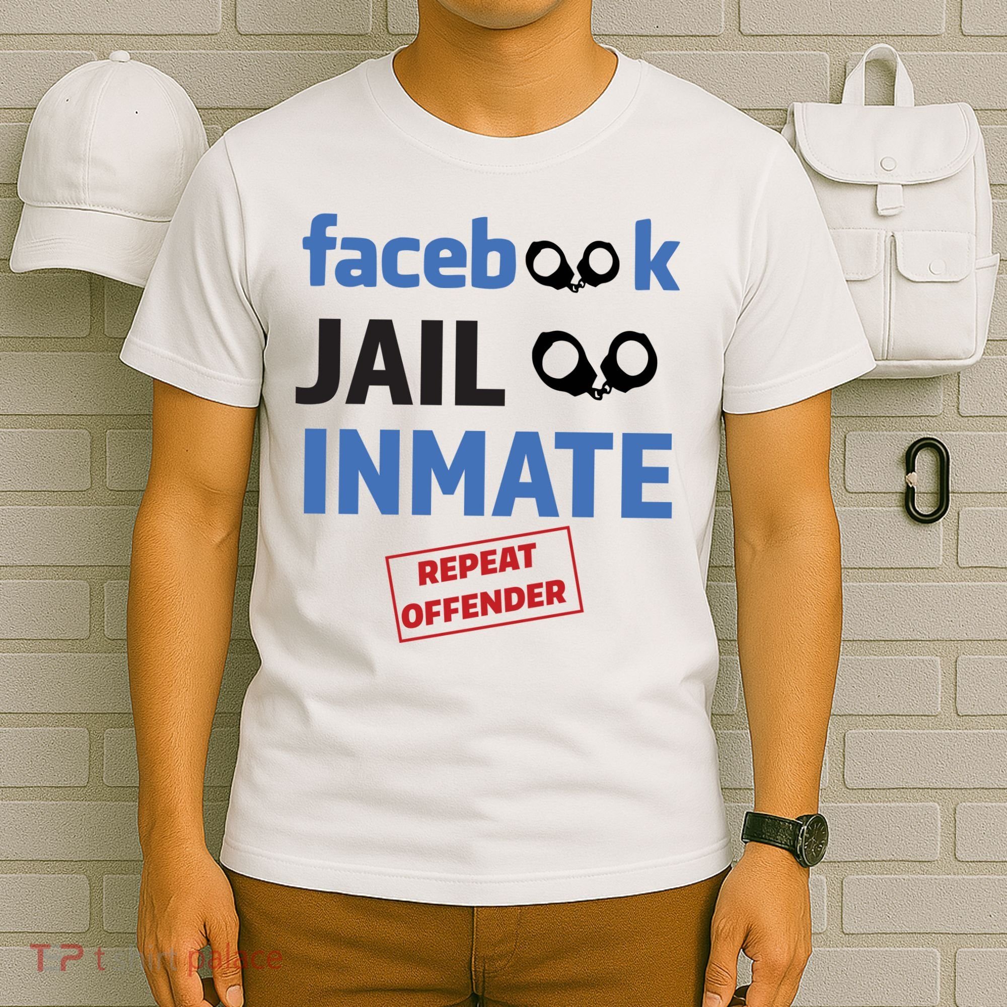 Facebook Jail Inmate Repeat Offender T-Shirt