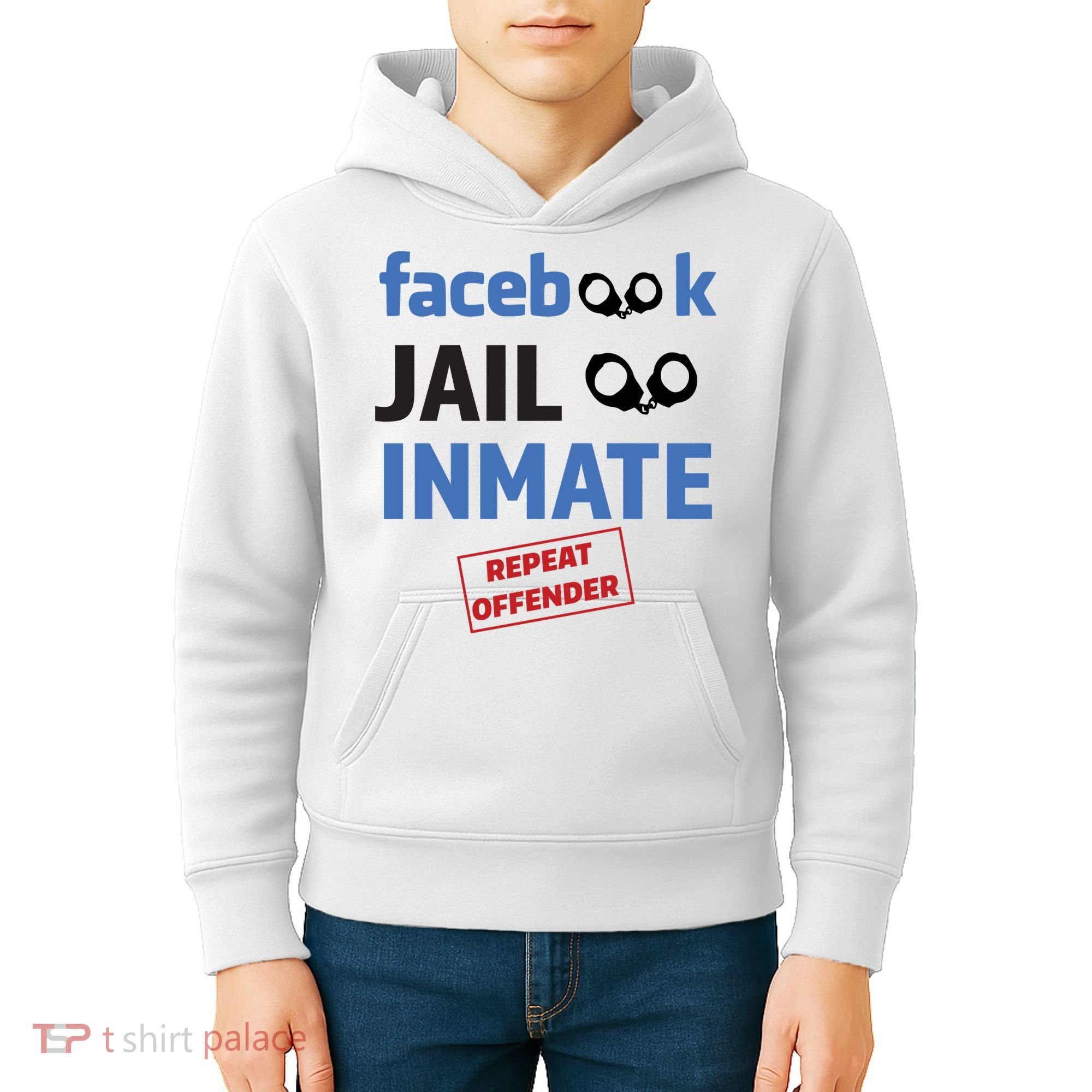 Facebook Jail Inmate Repeat Offender Kids Hoodie