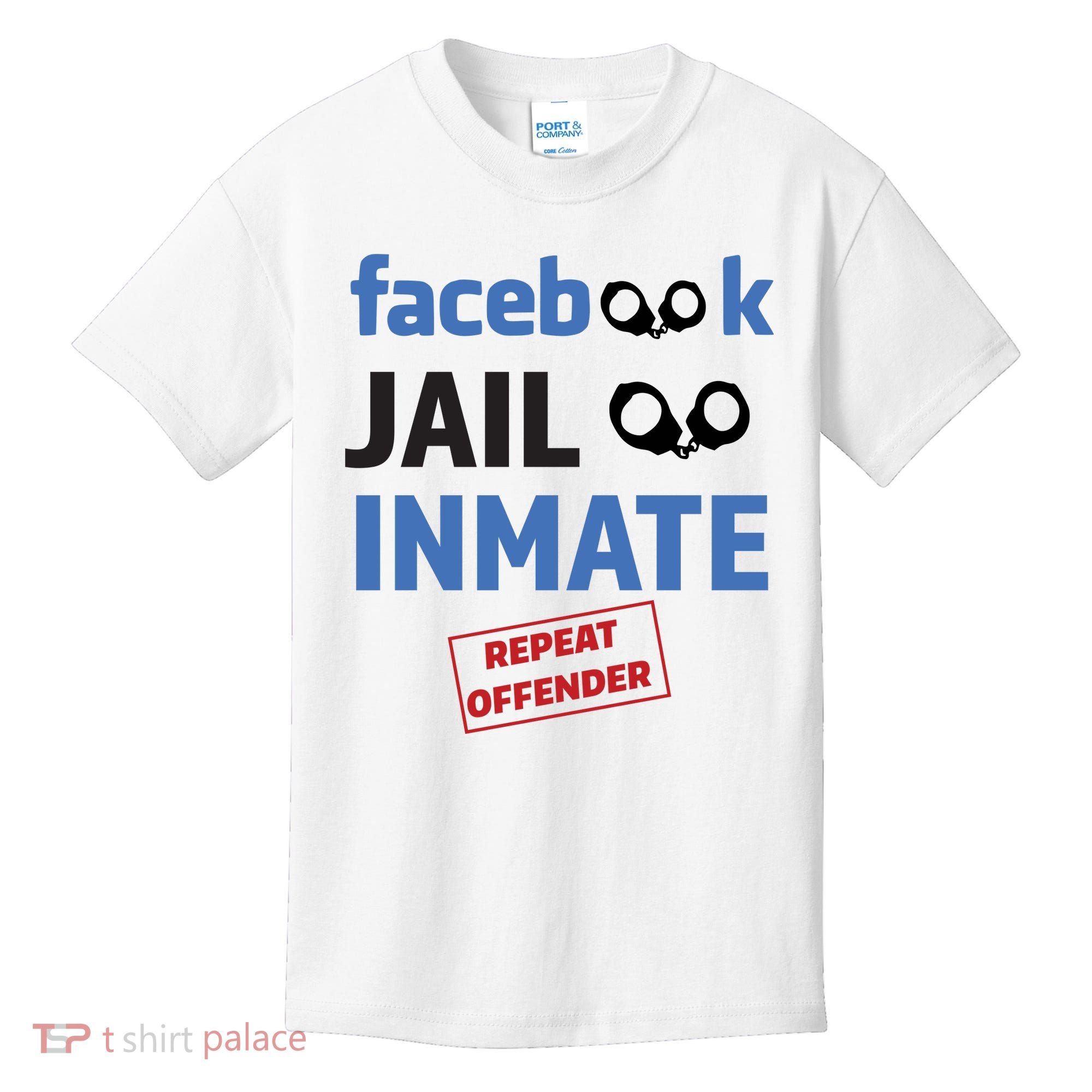 Facebook Jail Inmate Repeat Offender Kids T-Shirt