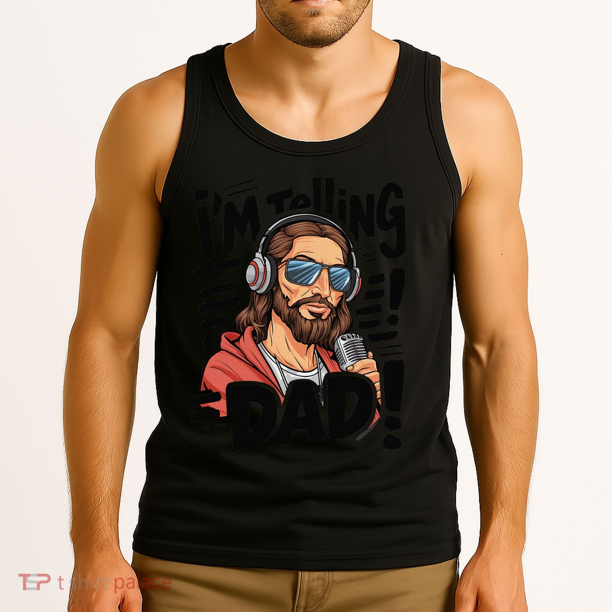 Funny Jesus IM Telling Dad Religious Tank Top
