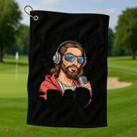 Funny Jesus IM Telling Dad Religious Golf Towel thumb 1
