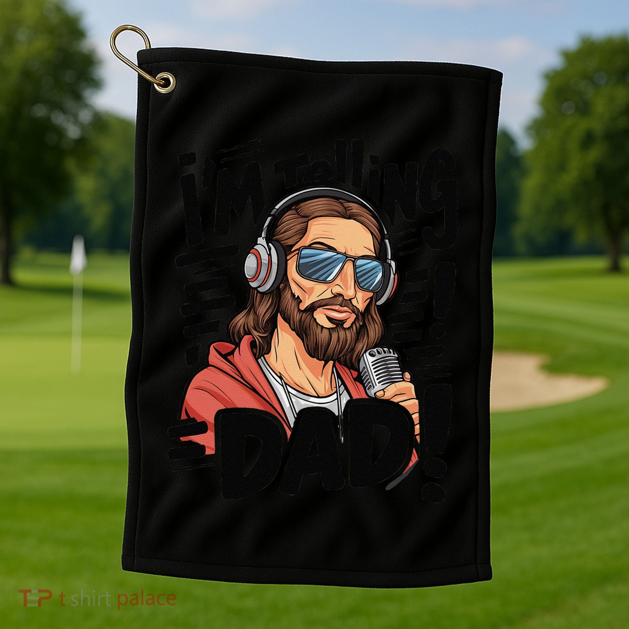 Funny Jesus IM Telling Dad Religious Golf Towel