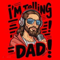 Funny Jesus IM Telling Dad Religious Santa Hat thumb 1