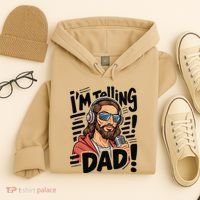 Funny Jesus IM Telling Dad Religious Hoodie thumb 4