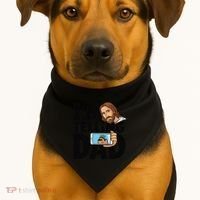 Funny Jesus IM Telling Dad Religious USA-Made Doggie Bandana thumb 1