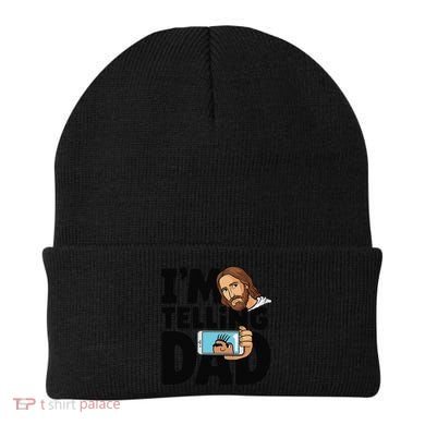 Funny Jesus IM Telling Dad Religious Beanie