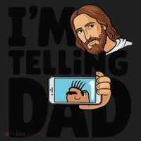 Funny Jesus IM Telling Dad Religious Beanie thumb 2