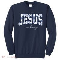 Floral Jesus Is King Toile De Jouy Christian Faith Sweatshirt thumb 0