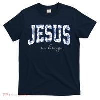 Floral Jesus Is King Toile De Jouy Christian Faith T-Shirt thumb 0