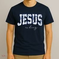 Floral Jesus Is King Toile De Jouy Christian Faith T-Shirt thumb 3