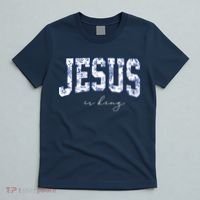 Floral Jesus Is King Toile De Jouy Christian Faith T-Shirt thumb 5