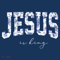 Floral Jesus Is King Toile De Jouy Christian Faith Women's Hoodie thumb 2