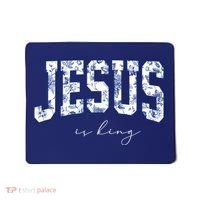 Floral Jesus Is King Toile De Jouy Christian Faith Mousepad thumb 0