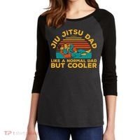 Funny Jiu Jitsu Dad For Brazilian Jiu Jitsu Lover Women's Tri-Blend 3/4-Sleeve Raglan Shirt thumb 2