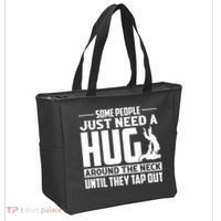 Funny Jiu Jitsu Some People Just Need A Hug Around The Neck Tote Bag thumb 2