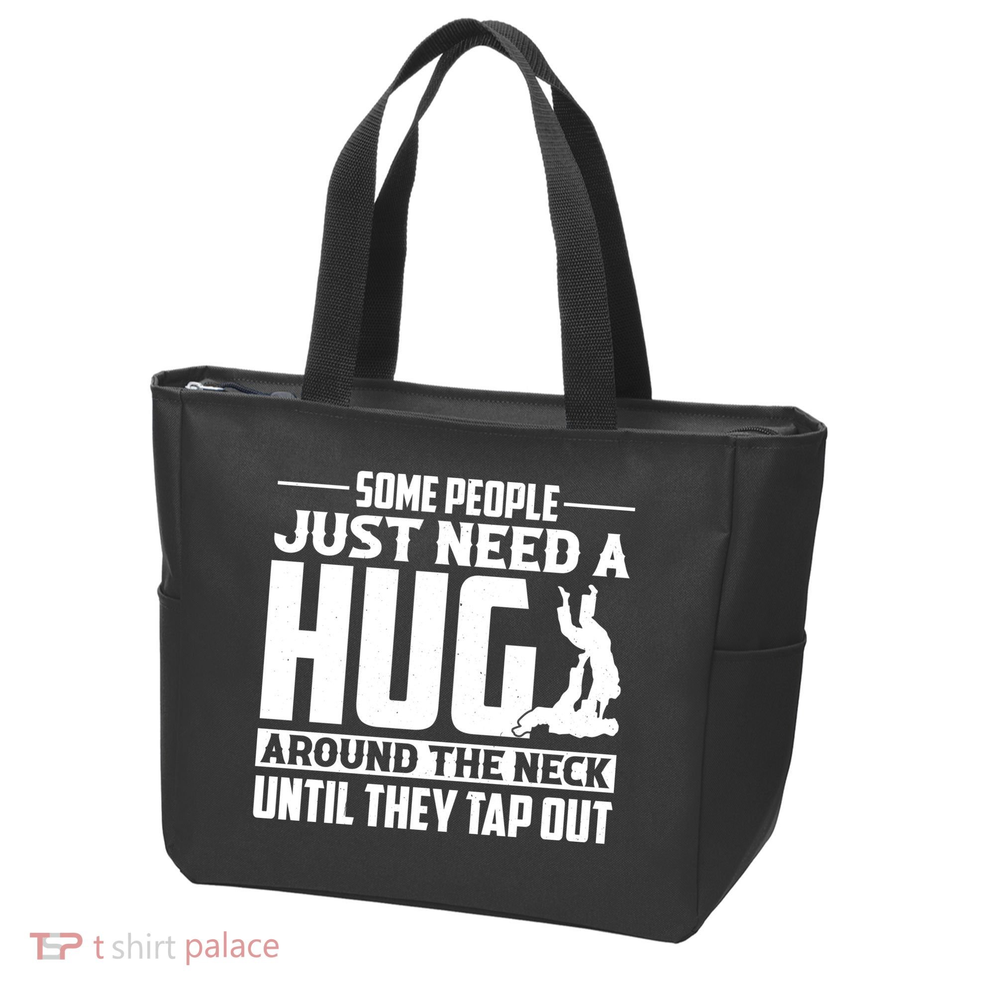 Funny Jiu Jitsu Some People Just Need A Hug Around The Neck Tote Bag